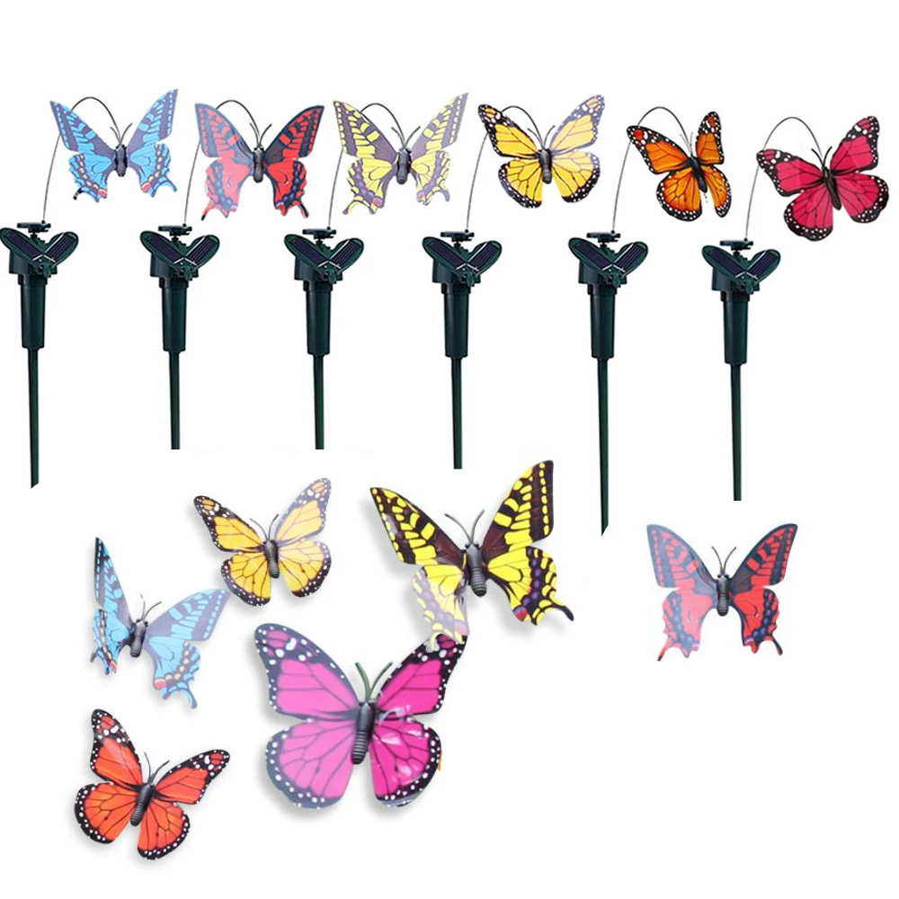 Solar Garden Butterfly Garden Dancing Fluttering Butterfly Ornaments Solar Flying Butterflies Waterproof Garden Yard Home Decor