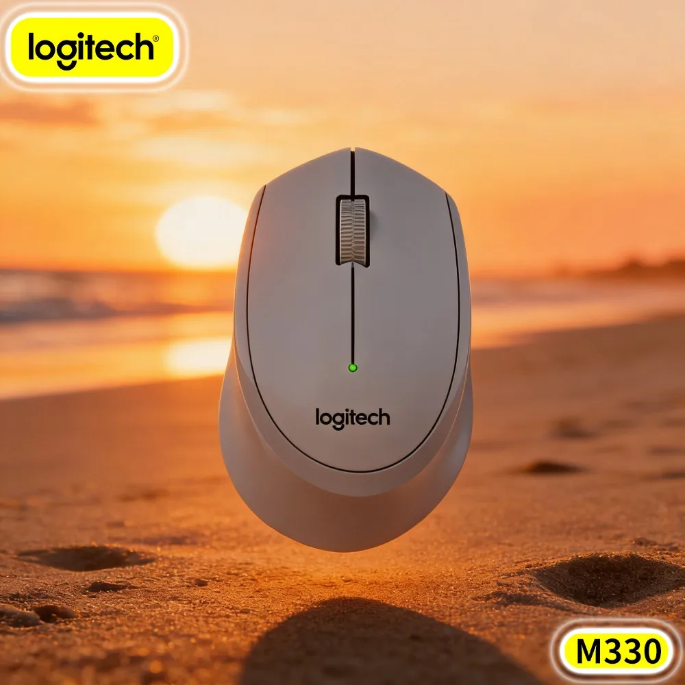 Logitech M330 Silent Plus Mouse 2.4Ghz Wireless USB Nano Receiver Quiet Clicks Ergonomic Shape For Desktop Laptop
