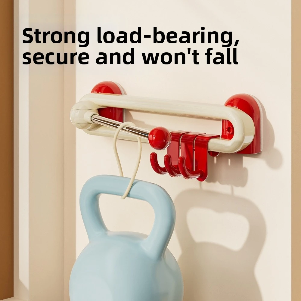 Wall Rotating Sliding Hooks Non Perforated Plastic Wall Towel Hooks Paste-on Space Saving Kitchen Storage Hooks Door