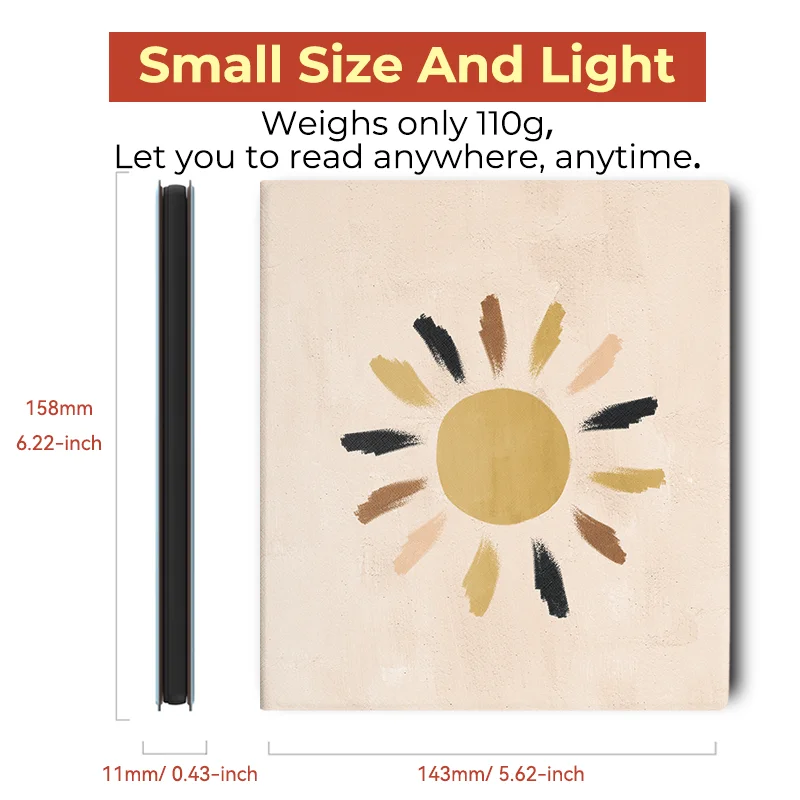 Twosheep Case for Boox Go7 Go Color7 GenII GenI Page Leaf3 Leaf3c 7-inch Magnetic Cover Auto Sleep Abstract art style
