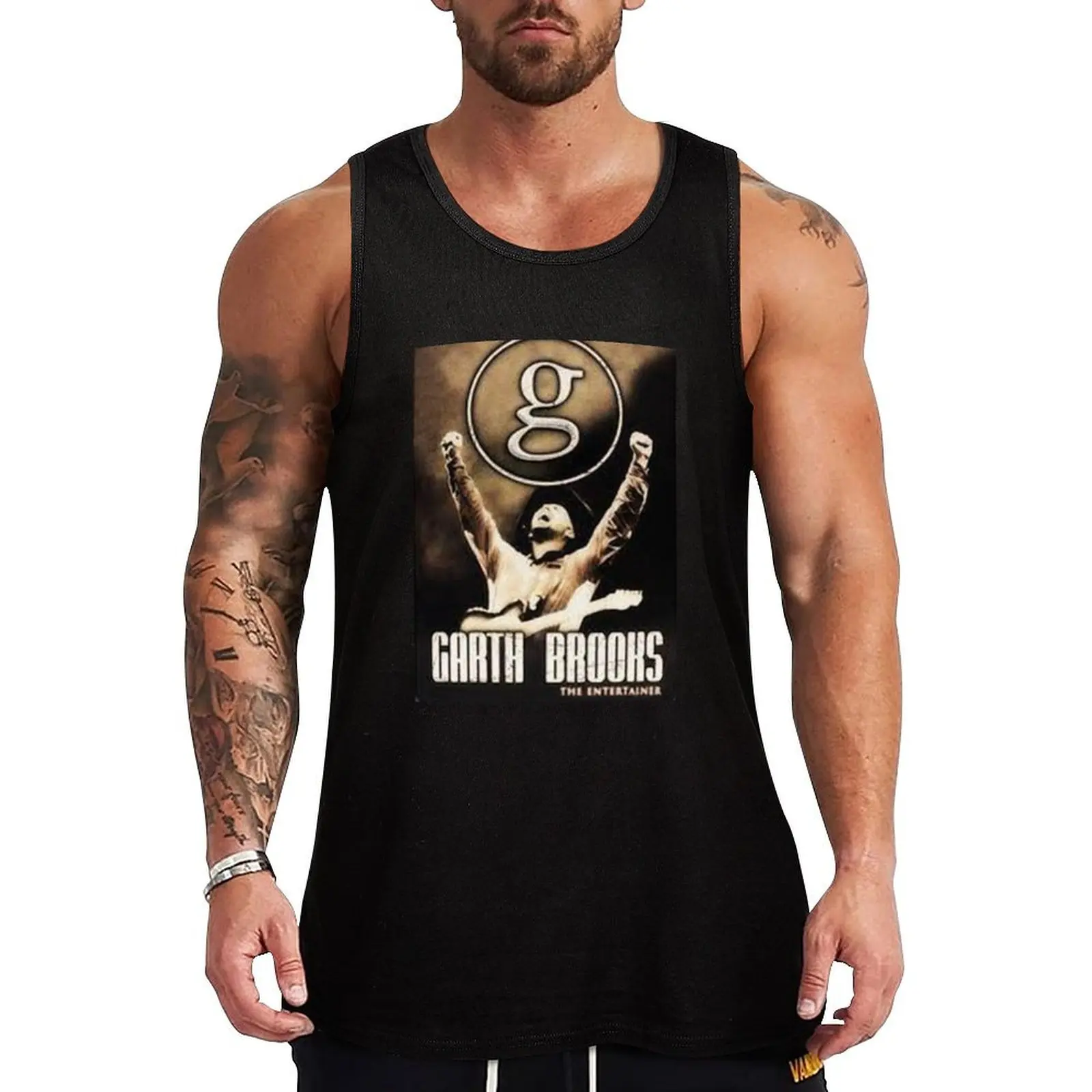 

GARTH BROOKS LOGO MIREL 3, майка, спортивная одежда для мужчин, мужской летний жилет, рубашка для бодибилдинга