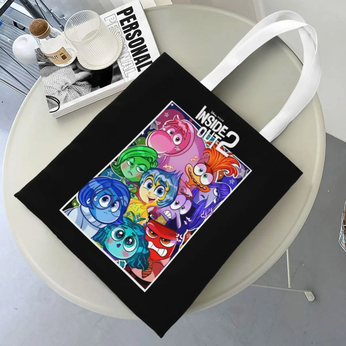 Unisex Inside Out Emotions Tote Bags Large Capacity Cartoon Shopping Bag for Child Handbags