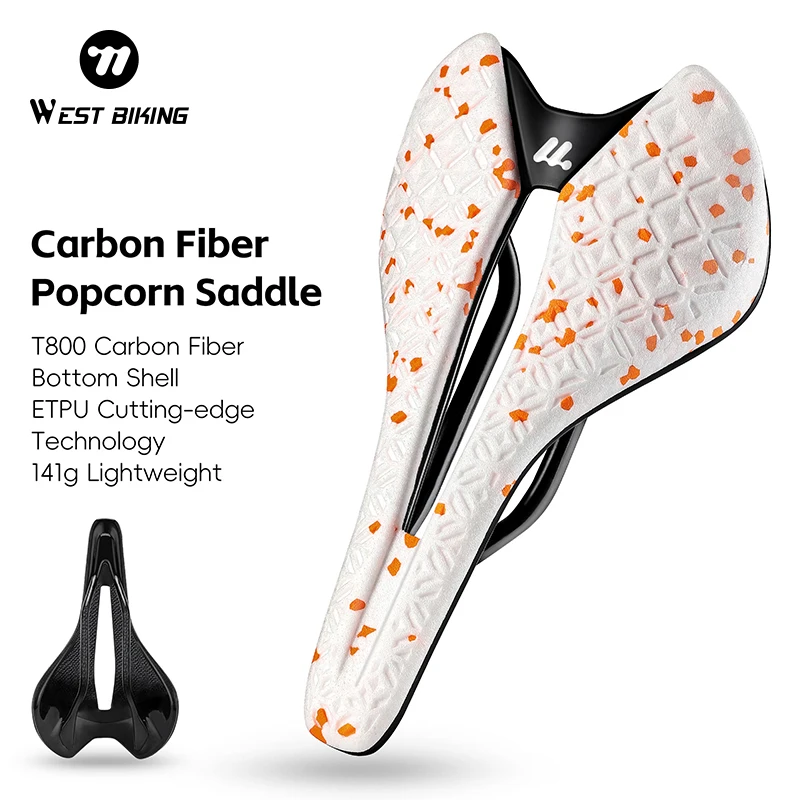 

WEST BIKING Bicycle Carbon Fiber Saddle T800 Ultralight MTB Road Racing Bike Seat Hollow Riding Seat Cushion Cycling Parts