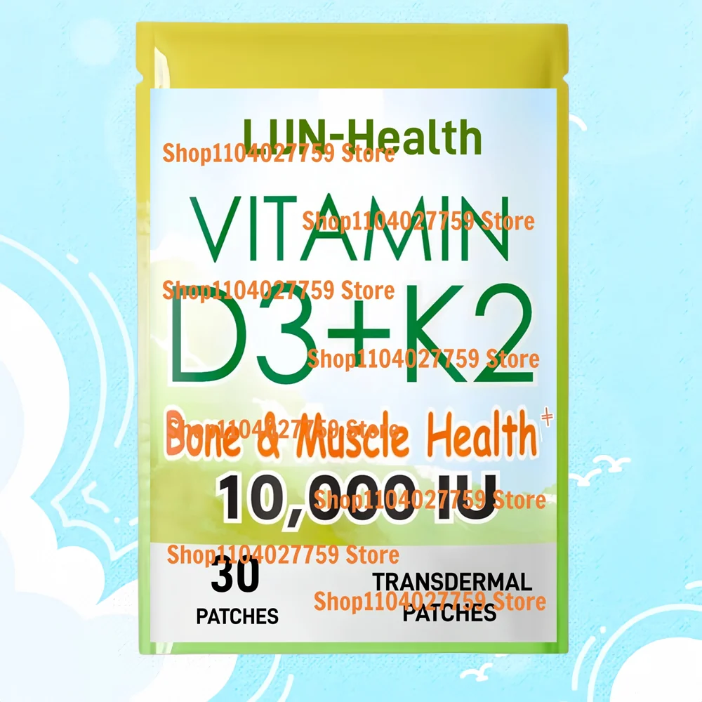 

30 Patches Vitamin D3 K2 Transdermal Patches for Bone,Heart, Immune & Teeth Support
