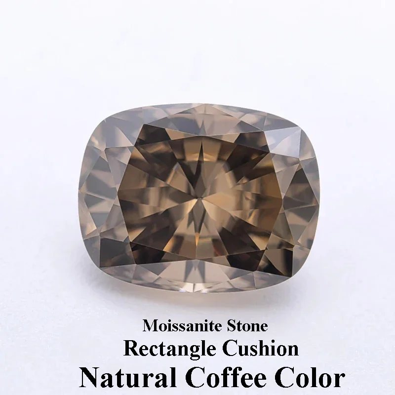 

Moissanite Stone Natural Coffee Color Rectangle Cushion Cut Lab Grown Diamond Advanced Jewelry Making Materials with Certificate