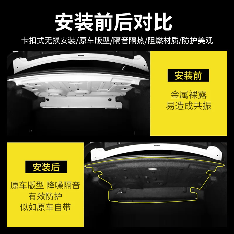 for Mercedes-Benz A Class W177 A200 A180 2019-2022 Styling Car Trunk Soundproof Cotton Mat Sticker Protection trunk backrest