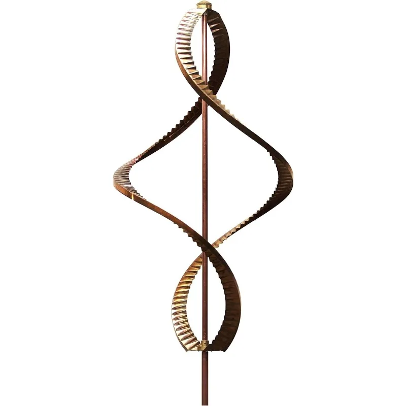 Kinetic Copper Double Helix Spinner Heavy-duty Copper and Brass Construction Moves with The Slightest Breeze Yard  Garden Decor