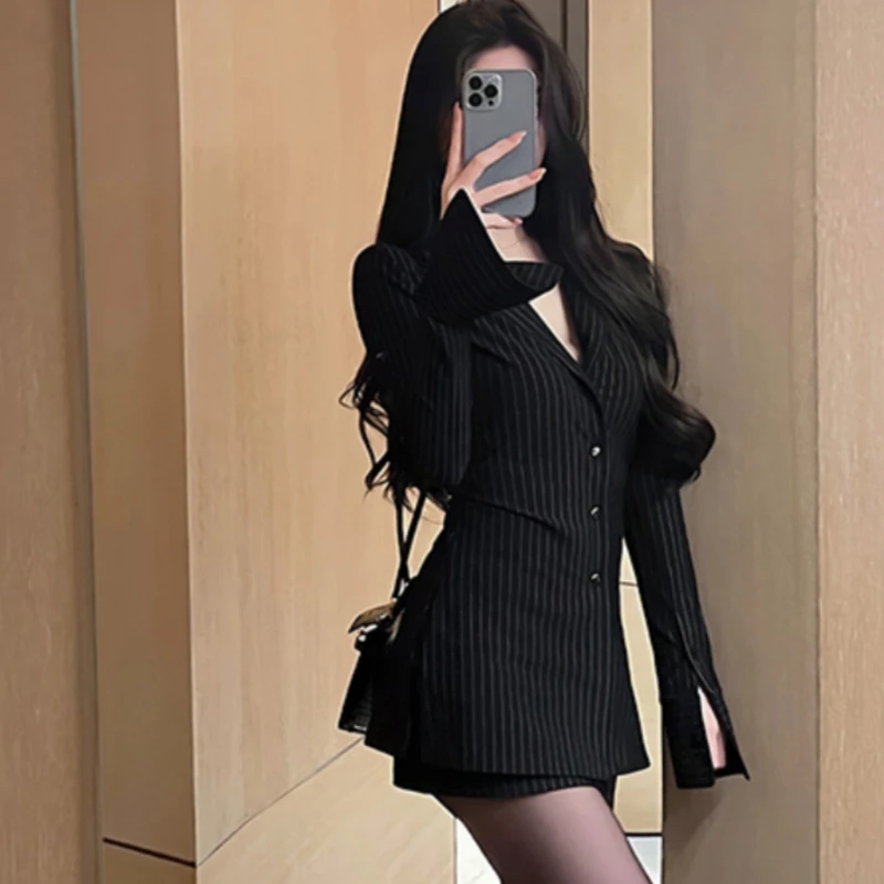 Striped Shirts for Women Design V-neck Tighten Waist Slim Fit All-match Office Ladies Ulzzang Tops Sexy Spring Chic Graceful