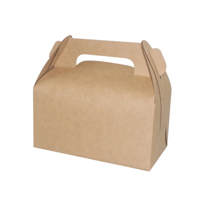 Customized Handheld Kraft Paper Pastry Box Cake Mousse Dessert Box Baking Packaging Paper Box Food Takeout Packing Box