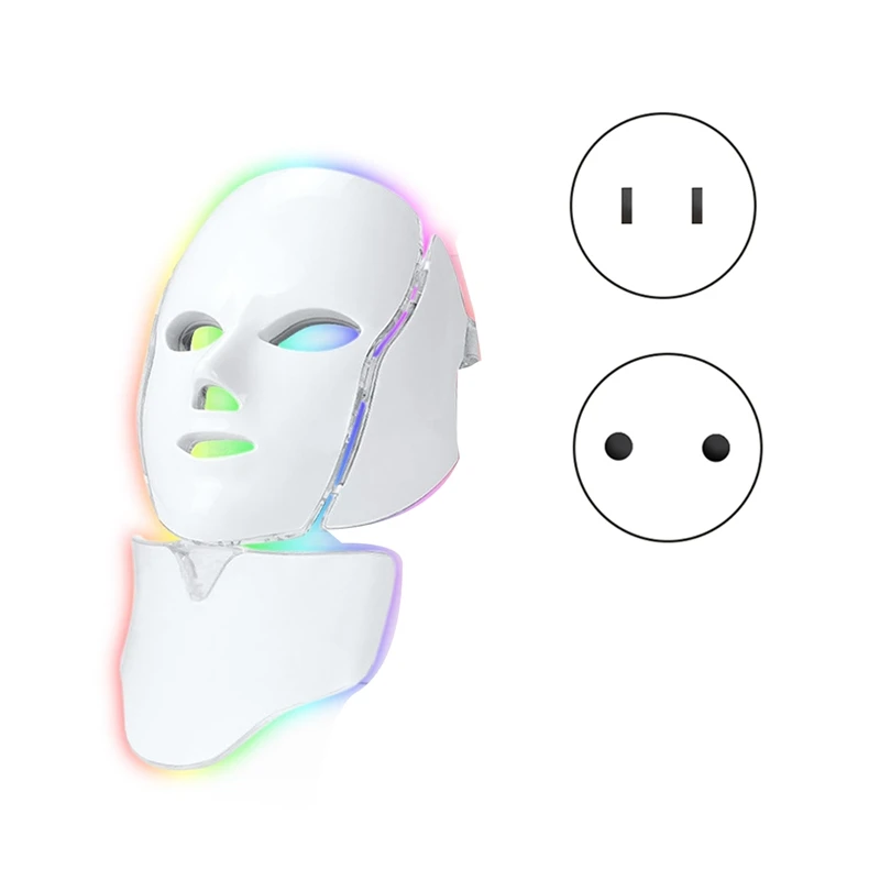 家庭用の青と赤の光線療法マスク,7色のLEDフェイスマスク