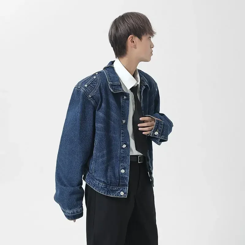 Denim Coat Autumn Winter Fashion Casual Loose Cotton Mens Jacket Euro-America Style Tops Men Clothing