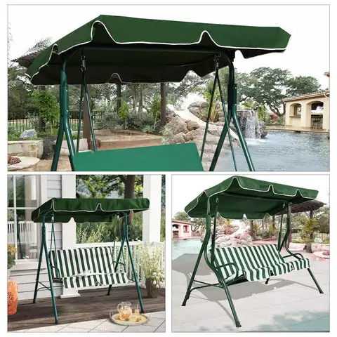 Swing Canopy Replacement Cover 2 Or 3 Seater Garden Swing Chair Cover Waterproof Gazebo Canopy Replacement Sunshade Cover