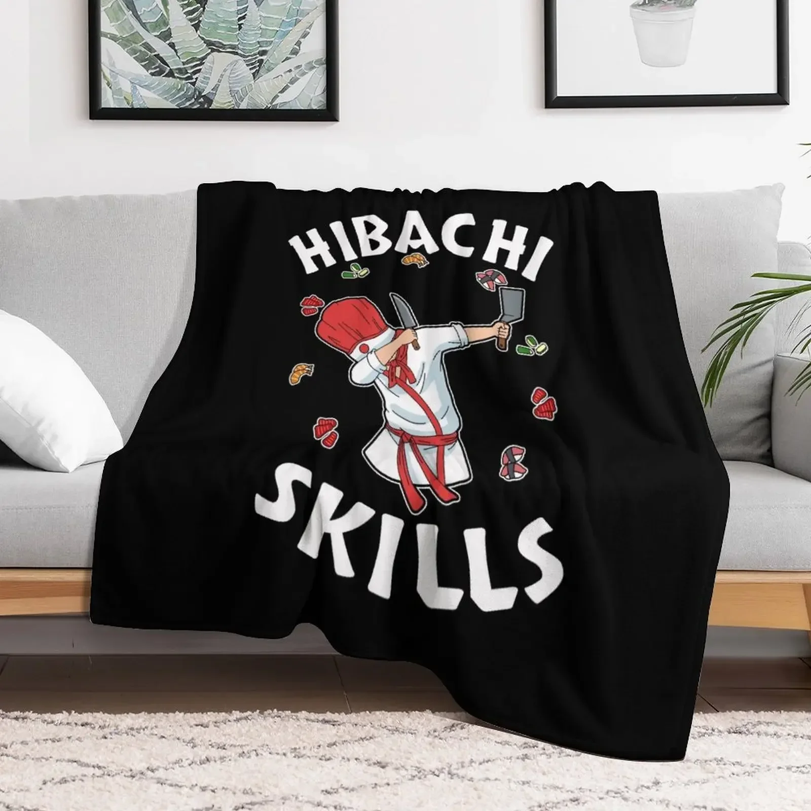 Hibachi Connoisseur Gifts Hibachi Chef Costume Hibachi Grill Throw Blanket Soft Plush Plaid warm winter Kid'S Blankets