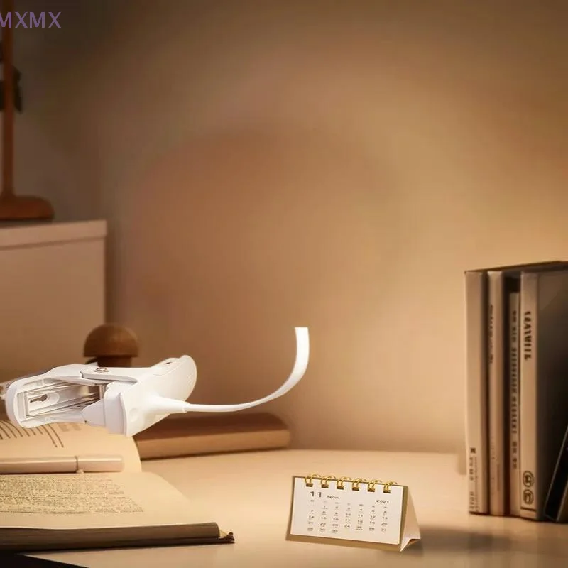 Светодиодная настольная лампа, перезаряжаемый через USB ночник со складным зажимом, 3 режима затемнения, светильник для защиты глаз