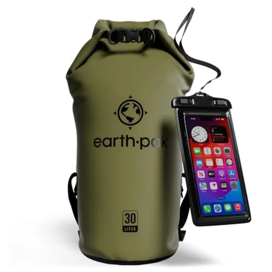 Waterproof Dry Bag - Roll Top Waterproof Backpack Sack Keeps Gear Dry for Kayak with Waterproof Phone Case