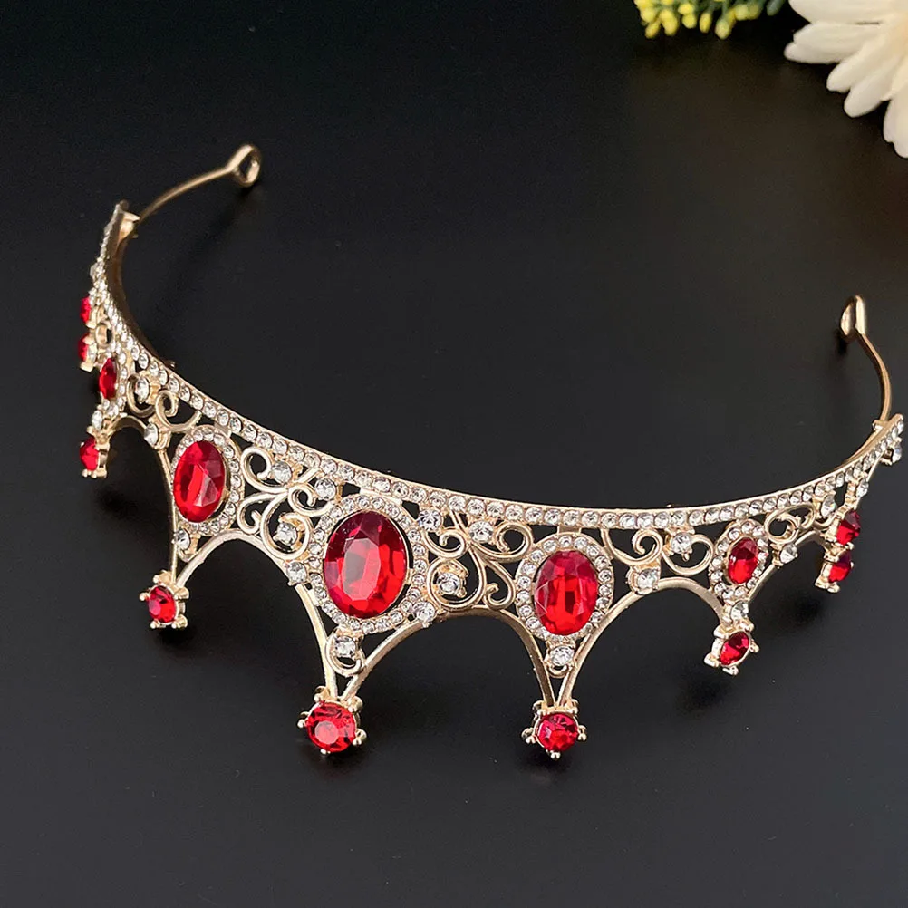 

Elegant Rhinestone Tiara Headdress Wedding Bridal Headwear Sparkling Jewelry Decor Crown-Shaped Women Bride Headdress