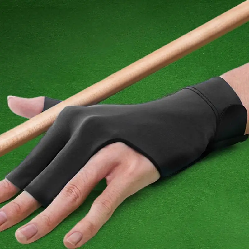 Gants de billard à trois doigts pour hommes et femmes, mains de magasins, mitaines de queue de billard, sports d'entraînement