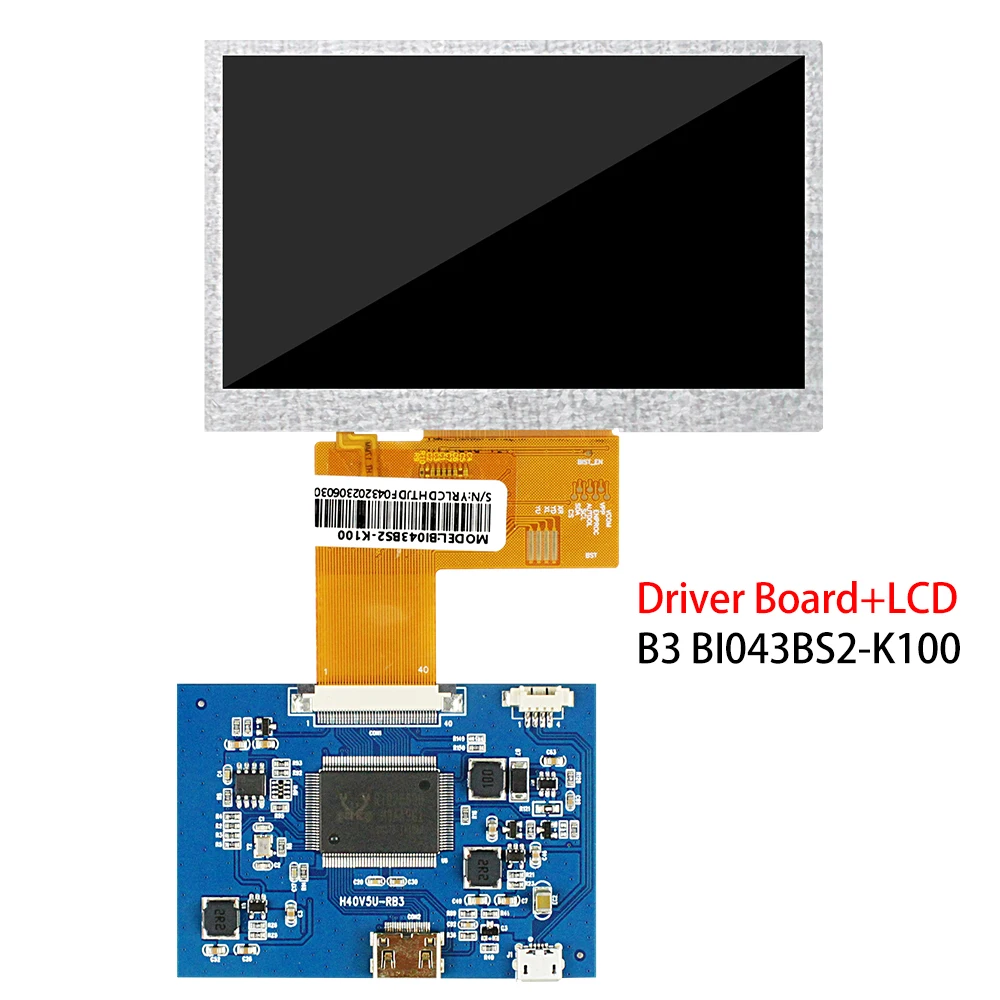 Imagem -04 - Tela do Lcd com o Painel de Toque Capacitivo 4.3 Polegadas 800x480 Rgb 500 Nits Tft hd