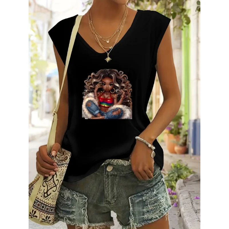 

Summer Fashion Trend High-Quality Solid Color Printed Pattern Short Sleeve Top