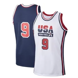 Basketball jerseys 1992 USA 9 23 SPACE JAM jersey Sewing Embroidery Outdoor sportswear high quality Blue White THROWBACKS