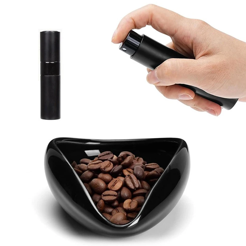Ceramic Coffee Bean Dosing Cup Measuring Tray Kit Coffee Measuring Cup Coffee Beans Dosing Tray and Spoon Set  PTKFQJ01 view 2