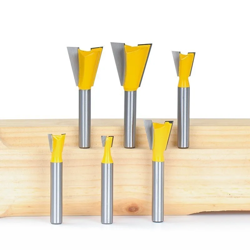 14-Grad-Schwalbenschwanz-Fräser 6/8/6,35mm Schaft gravur Fräser Fräser für Holz bearbeitungs bohrer – Detail 5