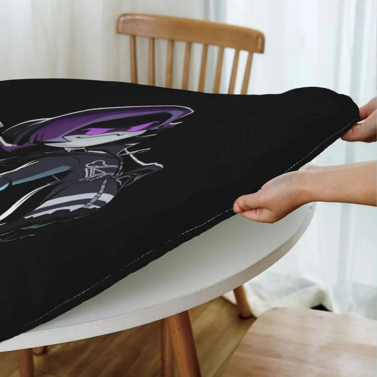 Murder Drones Cartoon Anime Waterproof Round Tablecloth Oilproof Table Cloth for Kitchen Events Dining Table Cover