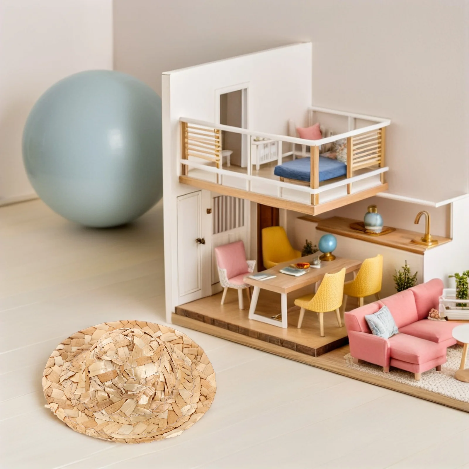 Chapeaux de paille miniatures, 10 pièces, petites casquettes tissées pour bricolage, artisanat, ornements, Mini chapeaux tricotés à la main, chapeau haut-de-forme Miniature