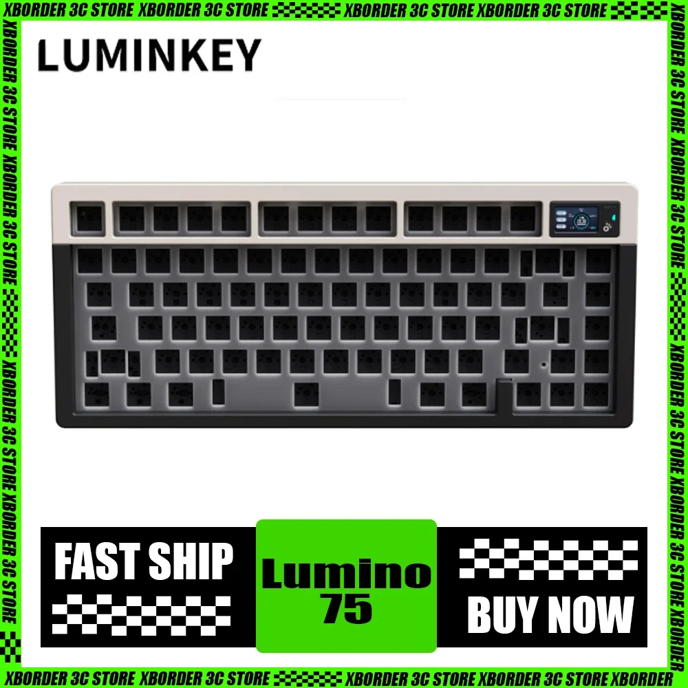 New Luminkey Lumino75 Mechanical Keyboard Aluminium Alloy Tri Mode Wireless Customized Gaming Keyboard Support Via Pc Gamer Gift