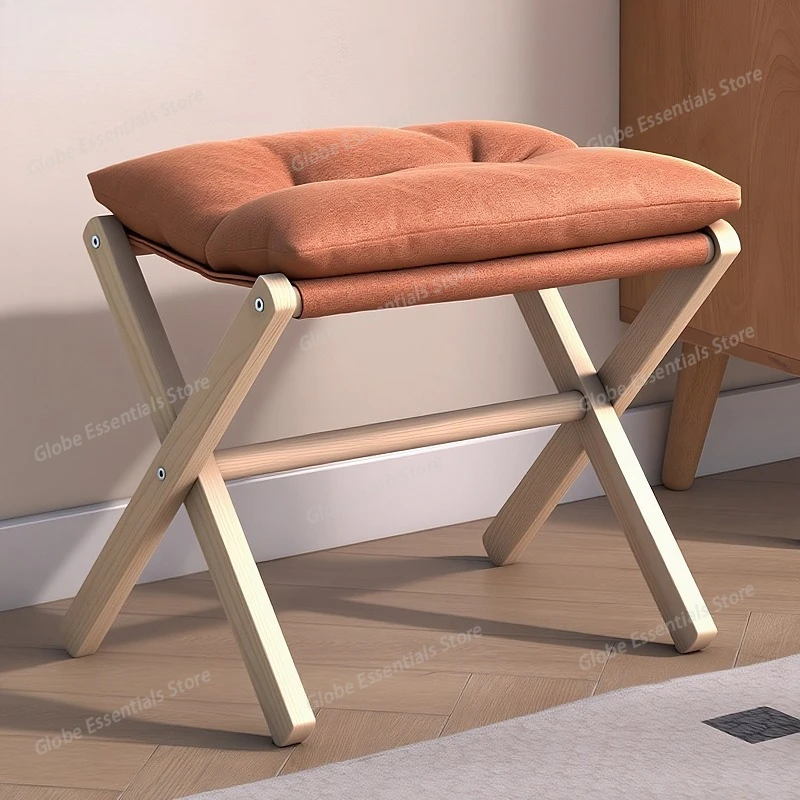 Small stool, footstool, living room pedal, folding leg pad, sofa stool, recliner chair pad, foot rest, foot support horse