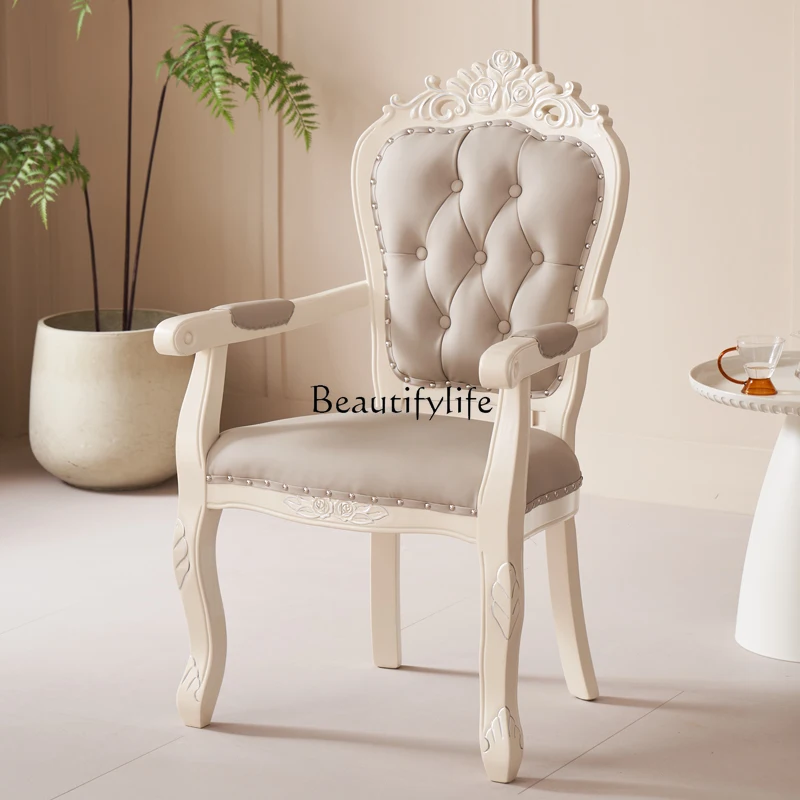 

Casual simple solid wood back chair desk manicure computer chair