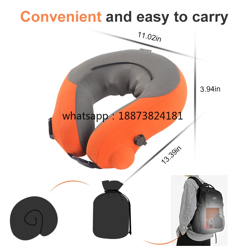Custom Portable Cordless 3D Hooded Electric Neck Massage Pillow Intelligent Remote Heating for Home Car Airplane Body and Hand f