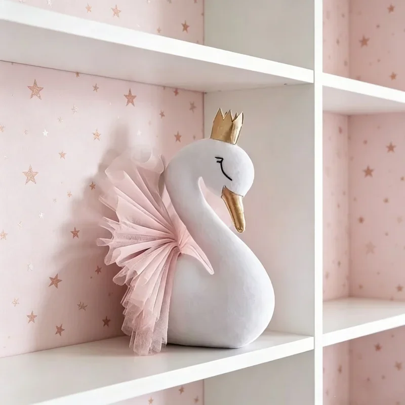 Prinzessinnenkrone Schwan Tierkopf Wanddekoration Kinderzimmer Fotohintergrund Heimdekoration Wandkunst Dekorationszubehör