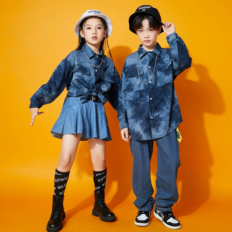 Kinder Street Dance Outfit Jazz Dance Bühne Kostüm Junge Hip Hop Kleidung Mädchen Fashion Runways Kostüm Hemd Rock Hosen YS2692