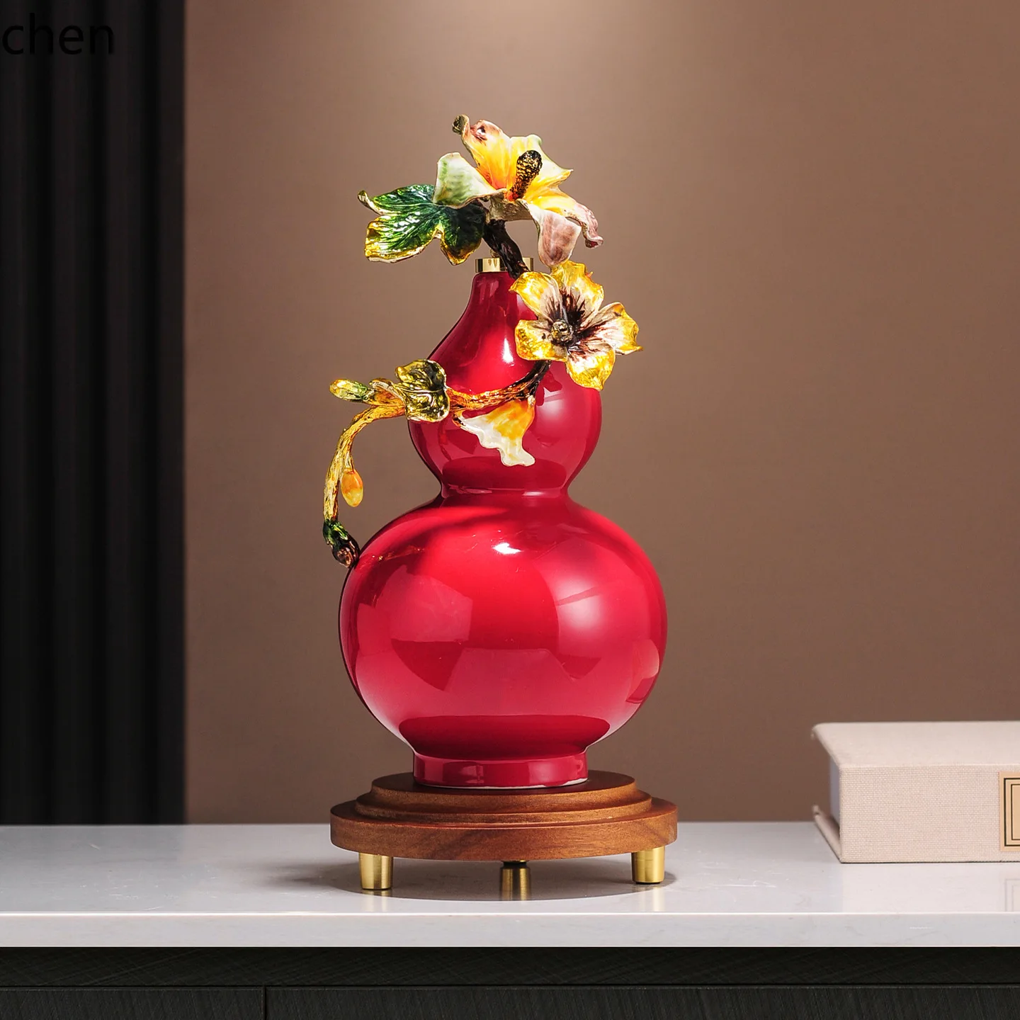 Cz ceramic gourd ornament - perfect for living room, entryway, tv cabinet, wine cabinet, housewarming gift, or moving present