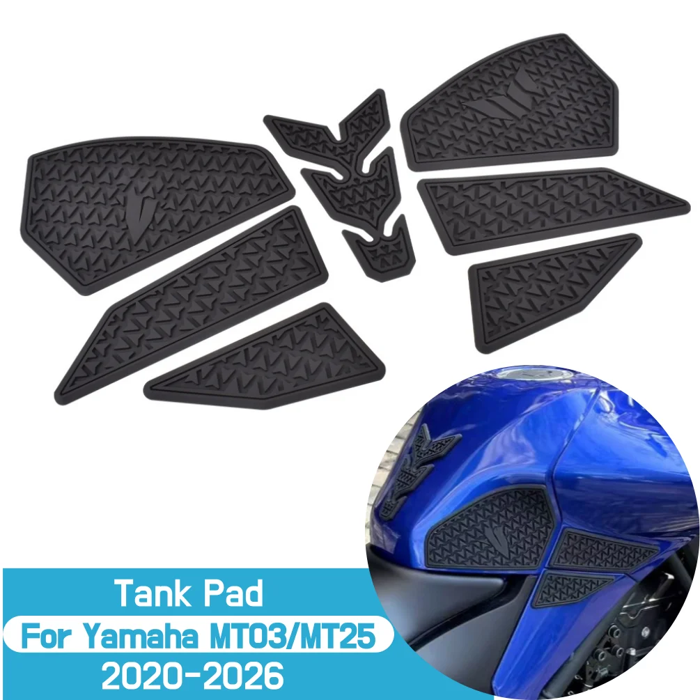 For Yamaha MT-03 2020-2026 MT25 MT03 Side Tank Pad Gas Fuel Protector Cover Sticker Decal Motorcycle Rubber Stickers Accessories
