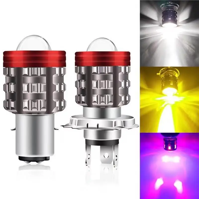Motorcycle Led Headlights, Electric Vehicle Lights, H4 H6 Ba20D Led Lights, High and Low Beam Angel Eye Ring Bulbs