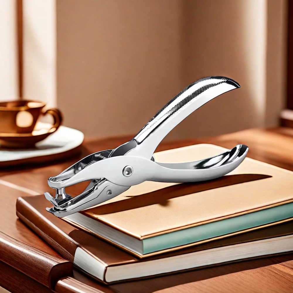 

Metal drilling machine with 6mm single hole pliers for punching paper cards and opening holes, specifically designed for binding