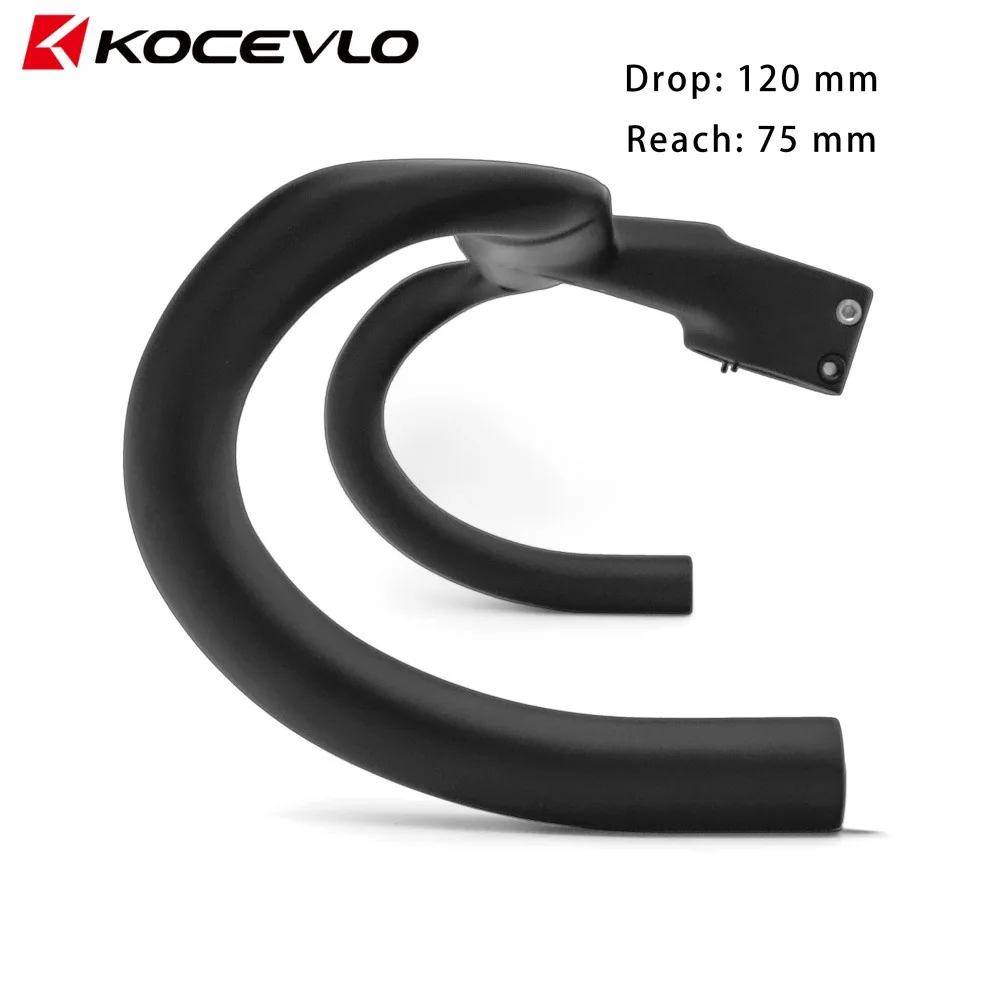 KOCEVLO-K13 All-Integrated Internal Routing Carbon Fiber Road Bike Handlebar with Integrated Stem and Computer Mount Washer