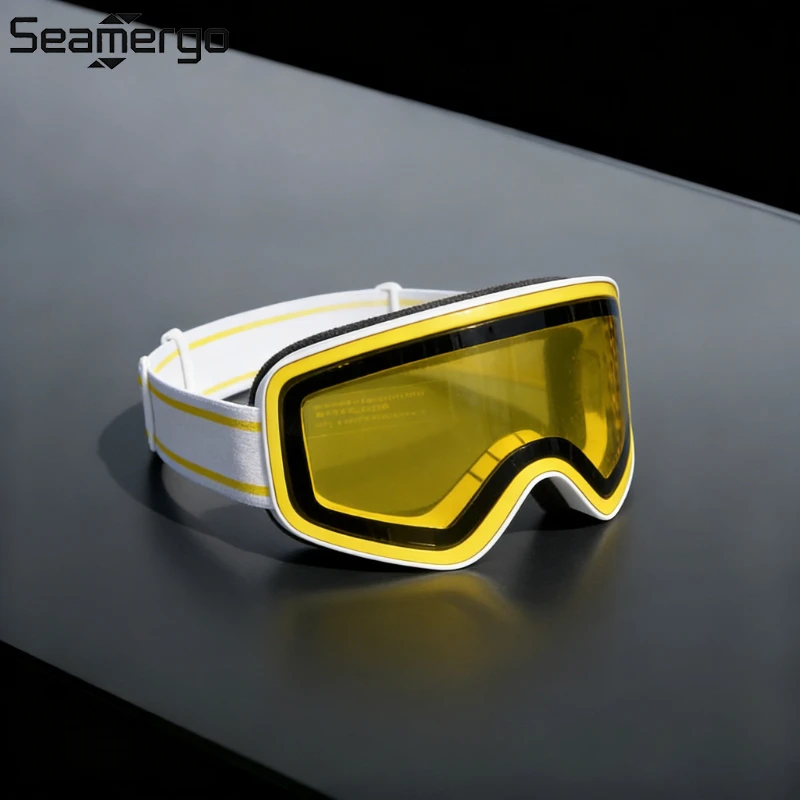 

SEAMERGO Double-layer Anti-fog Ski Goggles Full Real REVO Coated Double-sided Breathable and Comfortable Sponge Wearable Glasses