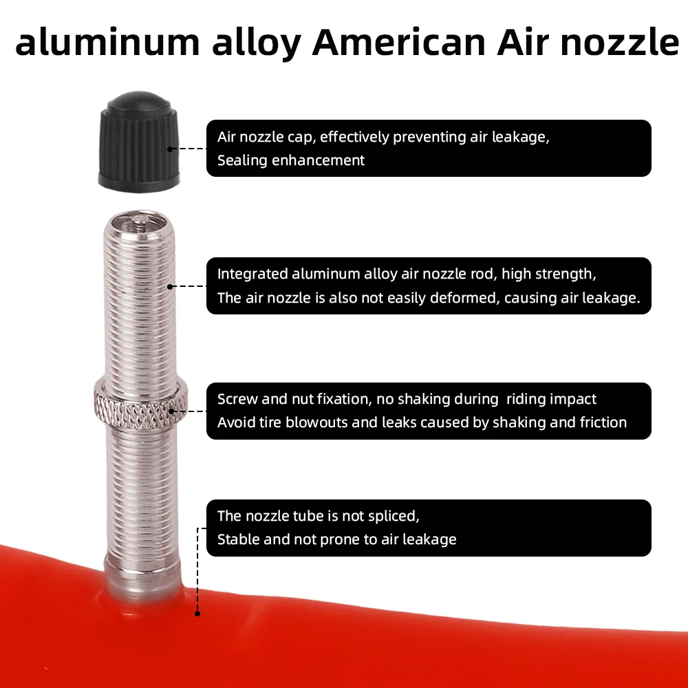 الأنبوب الداخلي للدراجة الجبلية 26/27.5/29 بوصة من سبائك الألومنيوم على الطراز الأمريكي فوهة هواء خفيفة للغاية ملحقات إطار دراجة من البولي يوريثان #3