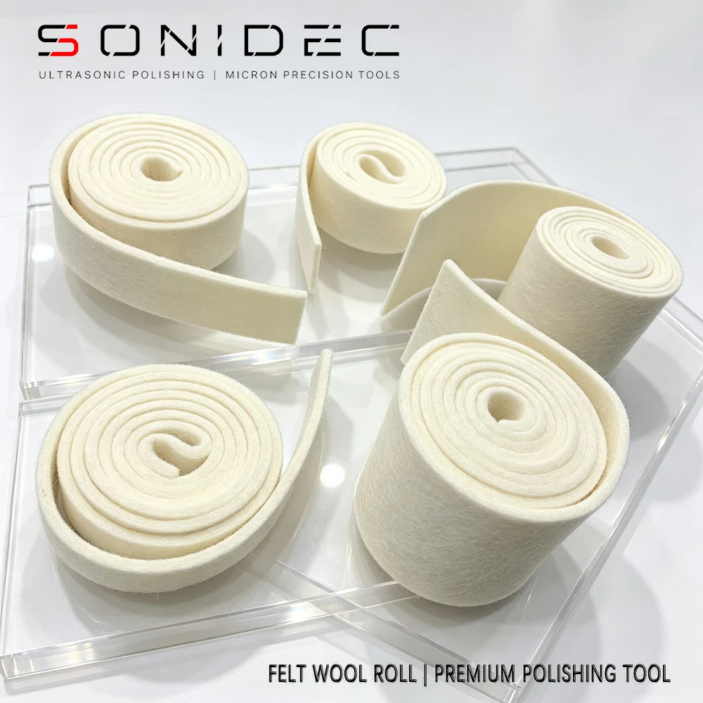 Industrial Wool Felt Roll for Mirror Polishing - 1000mm Multi-Size Finish Abrasive Tool, Mold/Metal Polishing, Jewelry Tools