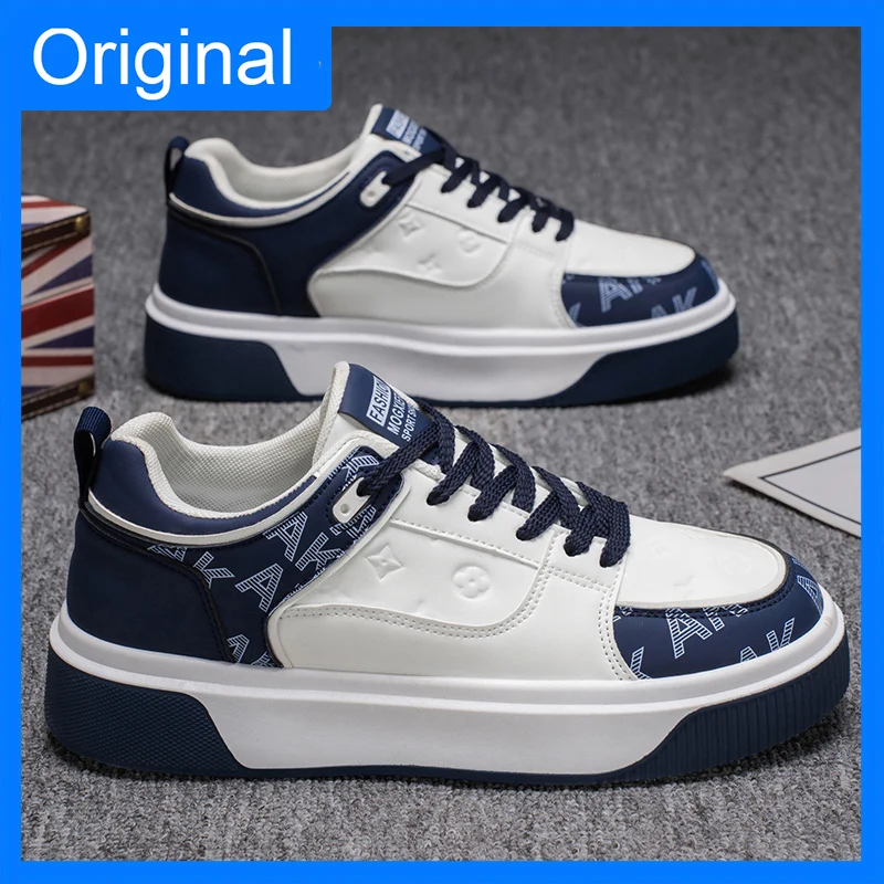 

Мужские модные кожаные износостойкие удобные летние повседневные уличные кроссовки 2026 года. Новые спортивные туфли для ходьбы.