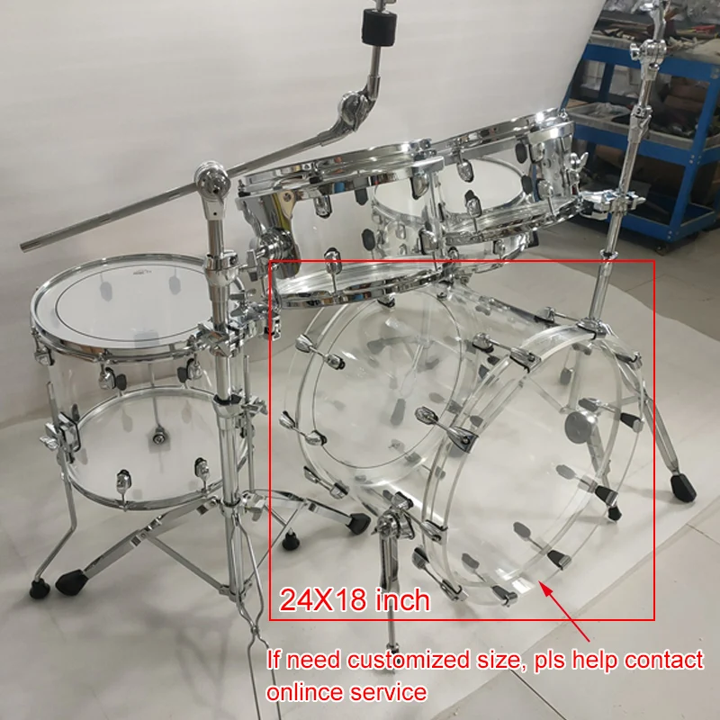 12x8 inch 16x16 inch 20x18inch acrylic drum floor completed drum transparent color