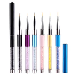 Professional Nail Art Brushes UV Gel Painting Pen Carved Nail Art Liner 3D Rhinestones Beauty Brush Manicure Tools