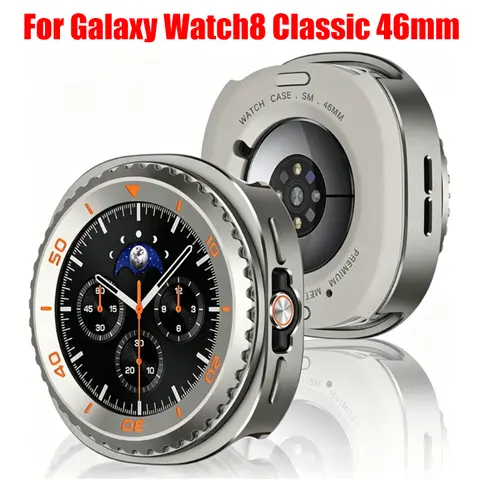 Titanium Case For Samsung Galaxy Watch 8 Classic 46mm Metal Armor Drop Resistant Protector Cover For Galaxy Watch 8 Classic 46mm
