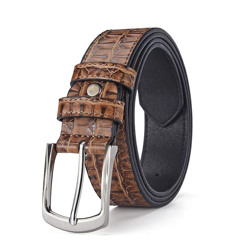 High Quality New Designers luxury famous pin buckle genuine leather Casual Brown waist strap fancy vintage jeans Ceinture Homme