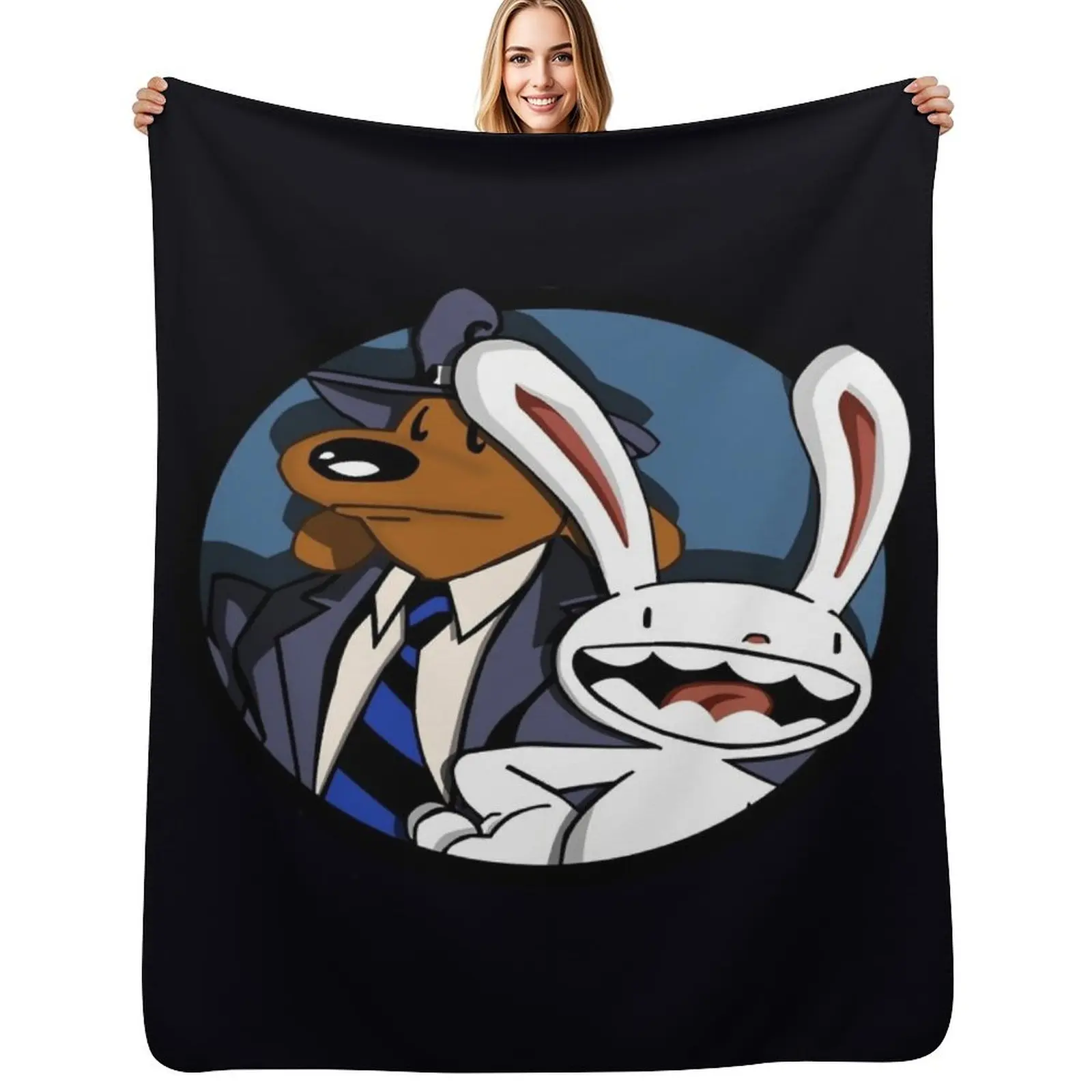 

Sam and Max Throw Blanket Vintage Winter beds Quilt manga Blankets