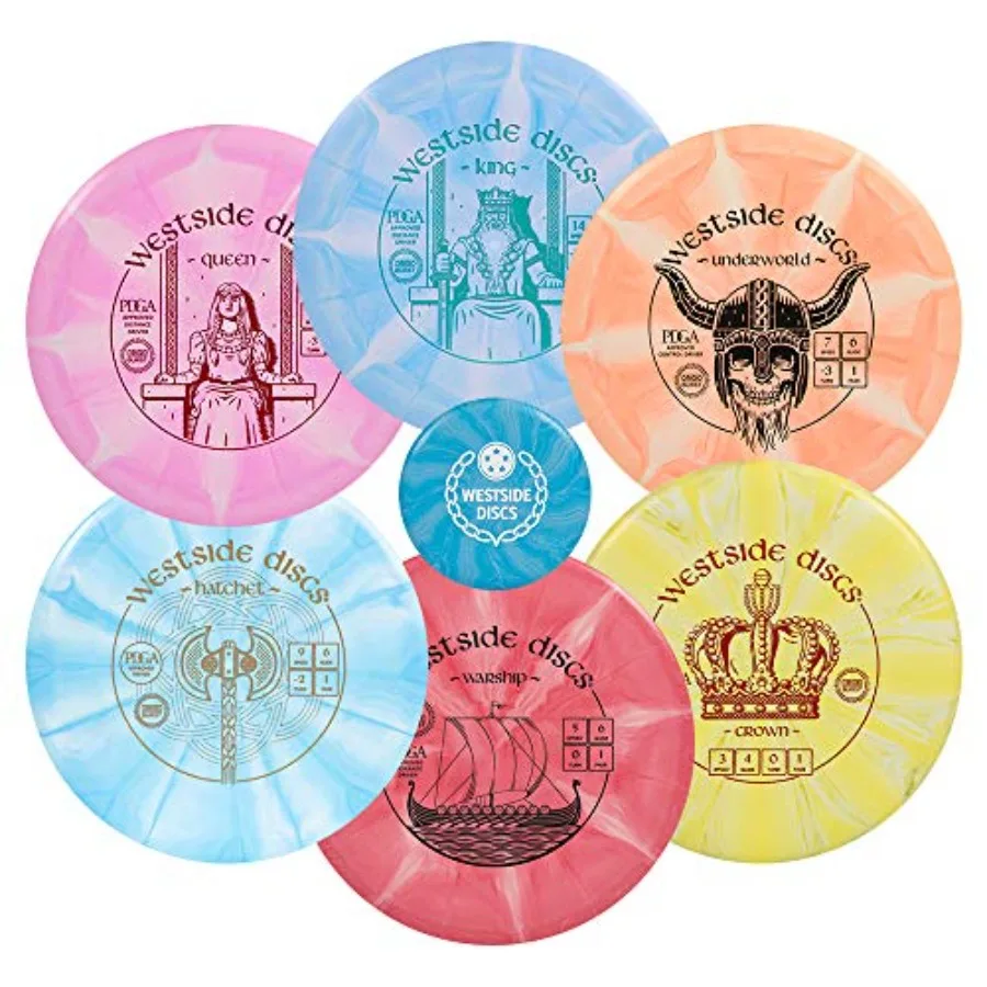 

Набор для гольфа Westside Discs Origio Burst из 6 дисков - Набор дисков для гольфа-фрисби для начинающих мужчин - 2 драйвера, 2 фервейных драйвера, 1 мид-ранг диск