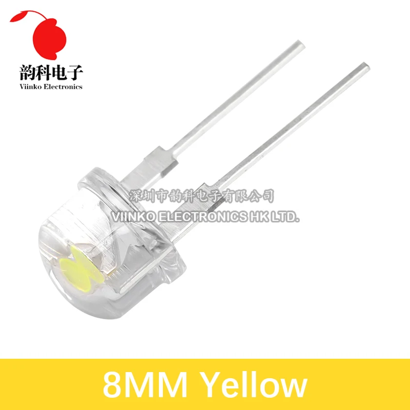 Super Bright LED Straw Hat Light Emitting Diode, Branco, Azul, Verde, Vermelho, Amarelo, Branco, Destaque, Astigmatismo, F8, 8mm, 0.5W, 10Pcs